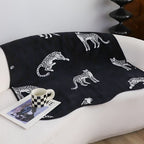 SOGA One-Seater Black Leopard Print 90x90cm Throw Blanket Sofa Cover