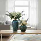 SOGA Home & Living Bundle – Light Blue Ceramic Flower Vases for Elegant Living Room Decor $ 161