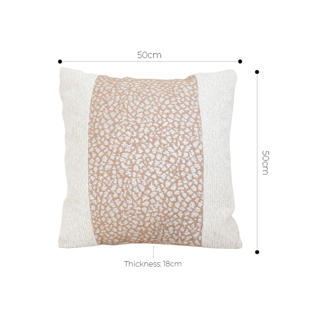 SOGA 50cm Modern Beige Color Block Textured Decorative Throw Pillow