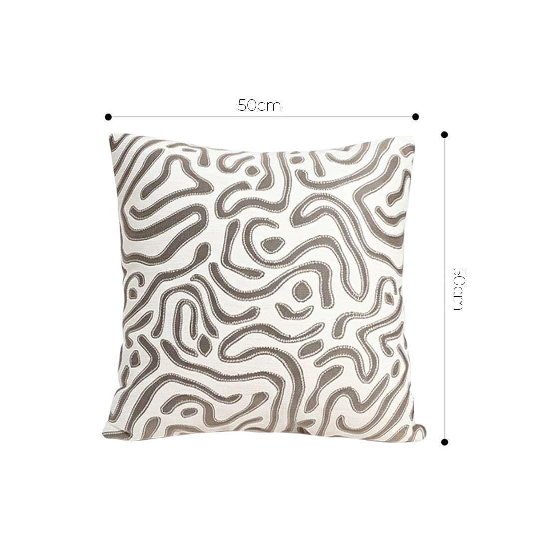 SOGA 2X 50cm Gray White Abstract Swirl Pattern Decorative Throw Pillow $ 140