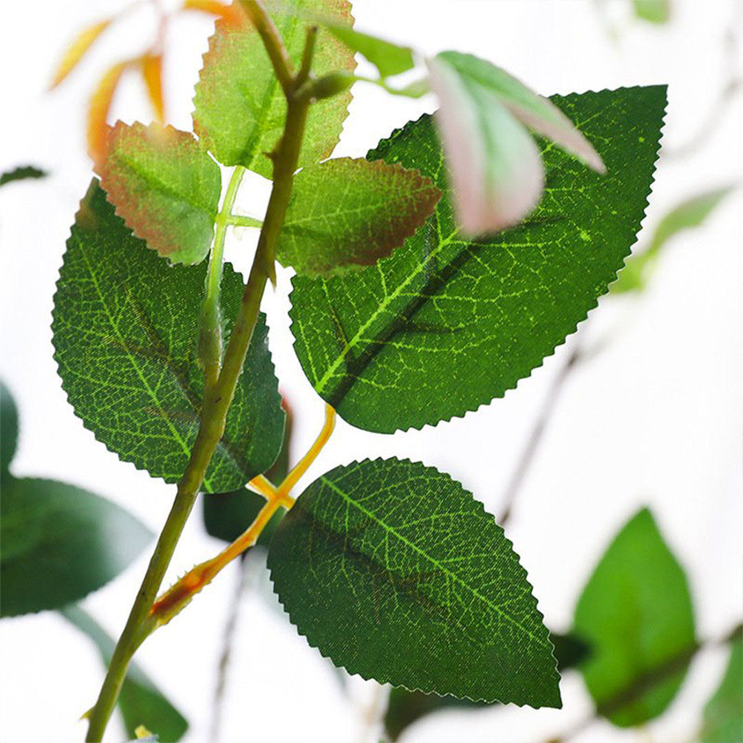 SOGA 12pcs Artificial Silk Flower Fake Rose Bouquet Table Decor Dark Red