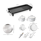 SOGA Kitchenware Bundle – Electric BBQ Teppanyaki Grill, Diamond Ceramic Dinnerware & Silver Grilling Plate