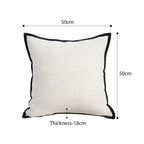SOGA 2X 50cm Classic Natural Linen Black Piped Edge Decorative Throw Pillow