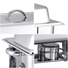 SOGA 4X 9L Stainless Steel 3 Pans Bain-marie Chafing Catering Dish Buffet Food Warmer