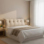 SOGA Home & Living Bundle – Beige Triangular Wedge Bed Pillow & Light Brown Flannel Throw