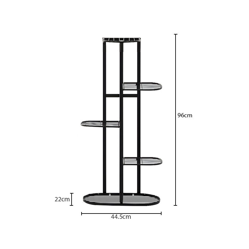SOGA 2X 5 Tier 6 Pots Black Metal Plant Rack Flowerpot Storage Display Stand Holder Home Garden Decor