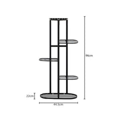 SOGA 2X 5 Tier 6 Pots Black Metal Plant Rack Flowerpot Storage Display Stand Holder Home Garden Decor