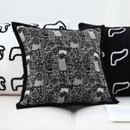 SOGA 2X 45cm Throw Pillow Black Cat Paradise Wide Border Decorative Cushion for Living Room