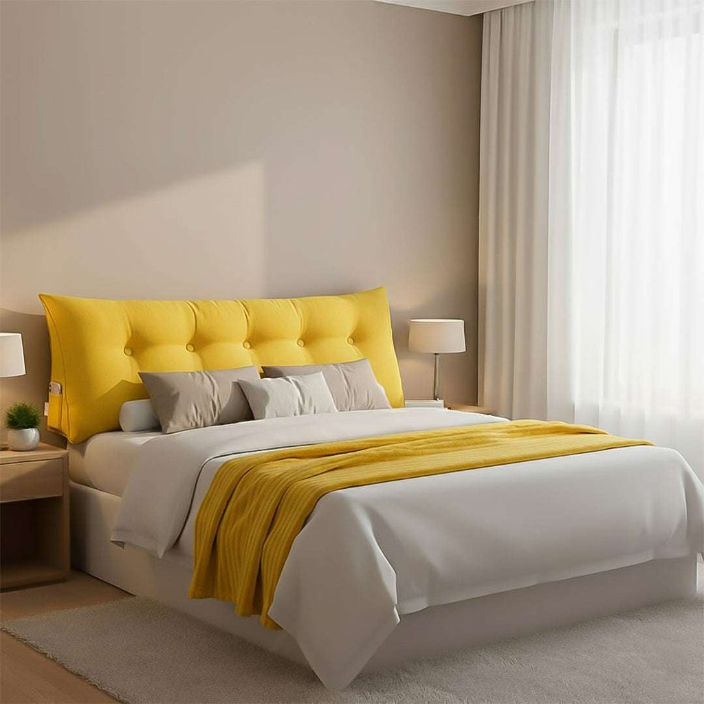 SOGA Home & Living Bundle – Yellow Triangular Wedge Pillow & Yellow Striped Flannel Throw $ 0