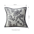 SOGA 2X 45cm Throw Pillow Black and White Wide Border with Branch and Pine Needle Design Pattern Home Decor