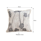 SOGA 2X 45cm Modern Gray Floral Stem Pattern Contemporary Throw Pillow