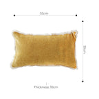 SOGA 2X 35cm Throw Pillow Turmeric Yellow Aesthetic Chenille Texture for Home Decor