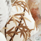 SOGA 2X 45cm Cream Brown Bamboo Leaf Botanical Embroidered Throw Pillow $ 118
