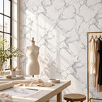 SOGA Peel & Stick Floor and Wall Tiles 30 x 30cm 10 Pack White Grey Faux Marble