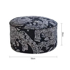 SOGA 2X 50x30cm Black Round Soft Pouffe Seat Cushion Elegant Home Accent Décor Stylish Footstool