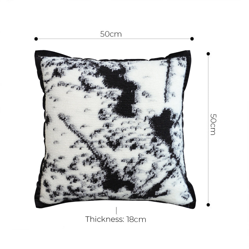 SOGA 2X 50cm Throw Pillow  Black and White Leopard Thick Premium Polyester Fiber for Home Decor