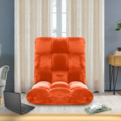 SOGA Floor Recliner Folding Lounge Sofa Futon Couch Folding Chair Cushion Orange x2
