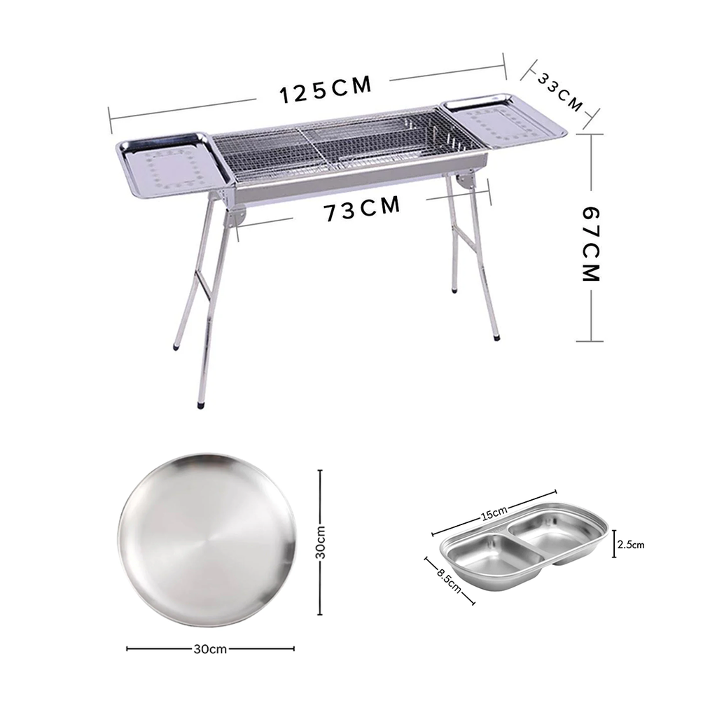 SOGA Kitchenware Bundle – Stainless Steel Skewers Grill, Silver Grilling Plate & Sauce Pan $ 168