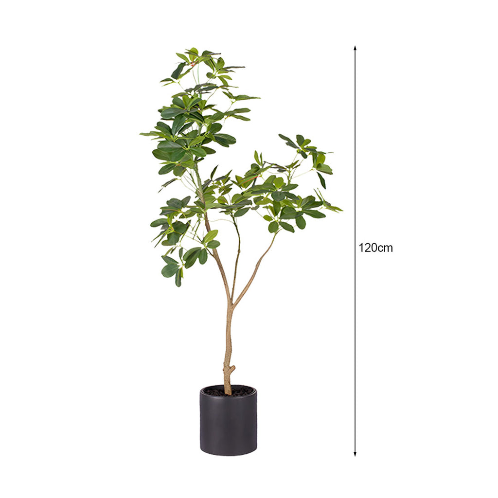 SOGA 120cm Artificial Natural Green Schefflera Dwarf Umbrella Tree Fake Tropical Indoor Plant Home Office Decor