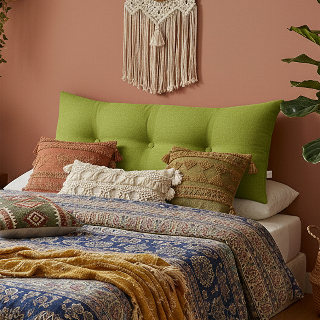 SOGA 100cm Green Triangular Wedge Bed Pillow Headboard Backrest Bedside Tatami Cushion Home Decor