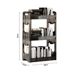 SOGA 38x24cm Black 3 Tier Bookshelf & Cosmetic Storage Organizer Trolley Rack