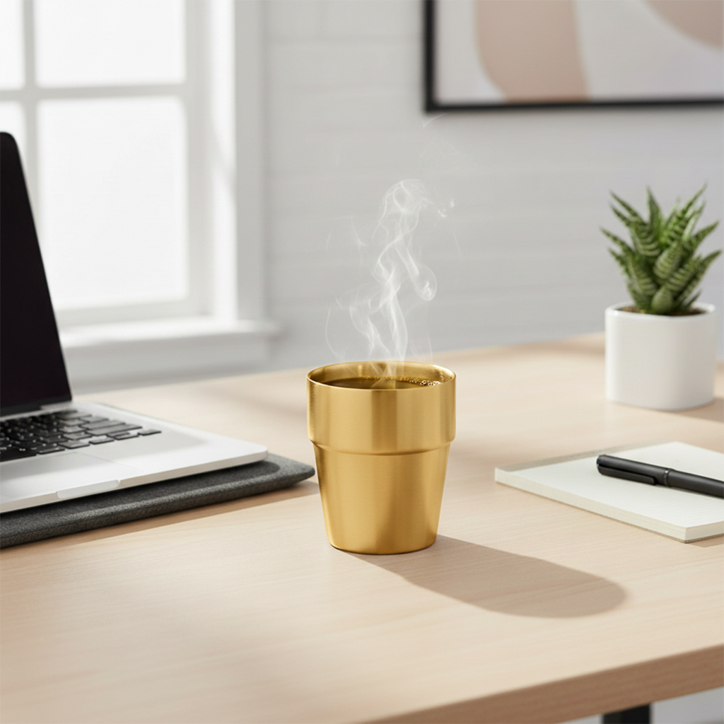 SOGA 260ml Stainless Steel Cups Set of 6 Reusable Durable Gold Drinking Tumblers $ 51