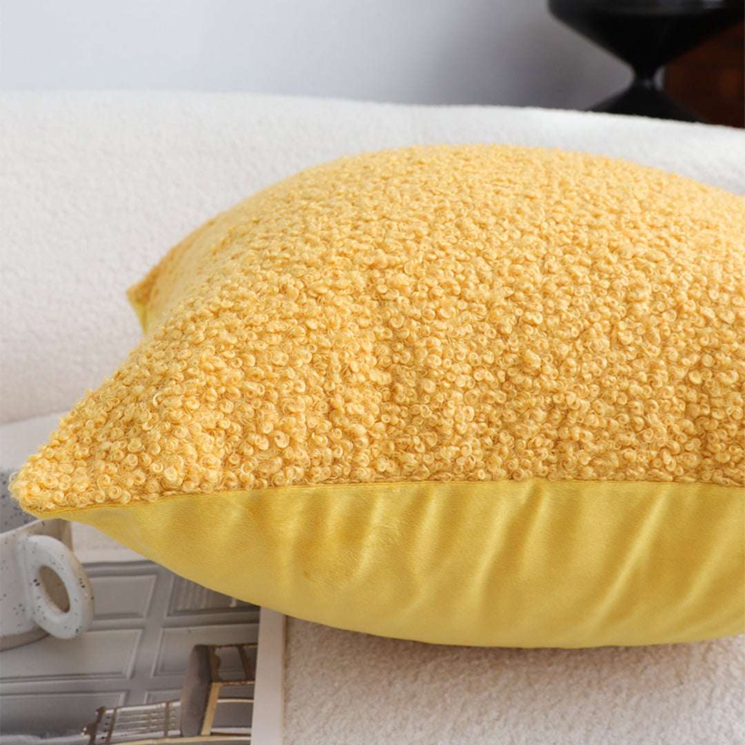 SOGA 2X Boucle Textured Cushion 50cm Mustard Yellow Soft Cozy Decorative Throw Pillow $ 119