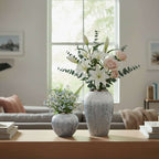 SOGA Home & Living Bundle – White & Grey Ceramic Flower Vases for Elegant Living Room Decor $ 161