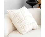 SOGA 45cm Bohemian Cream Tufted Grid Pattern Decorative Throw Pillow