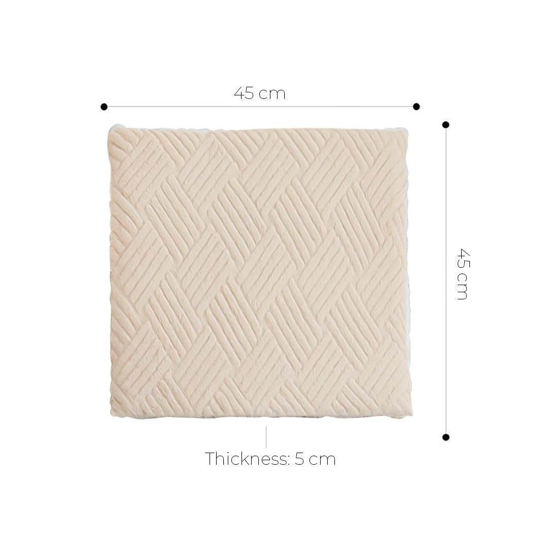 SOGA 2X Beige Chevron Square Cushion Soft Leaning Plush Backrest Throw Seat Pillow