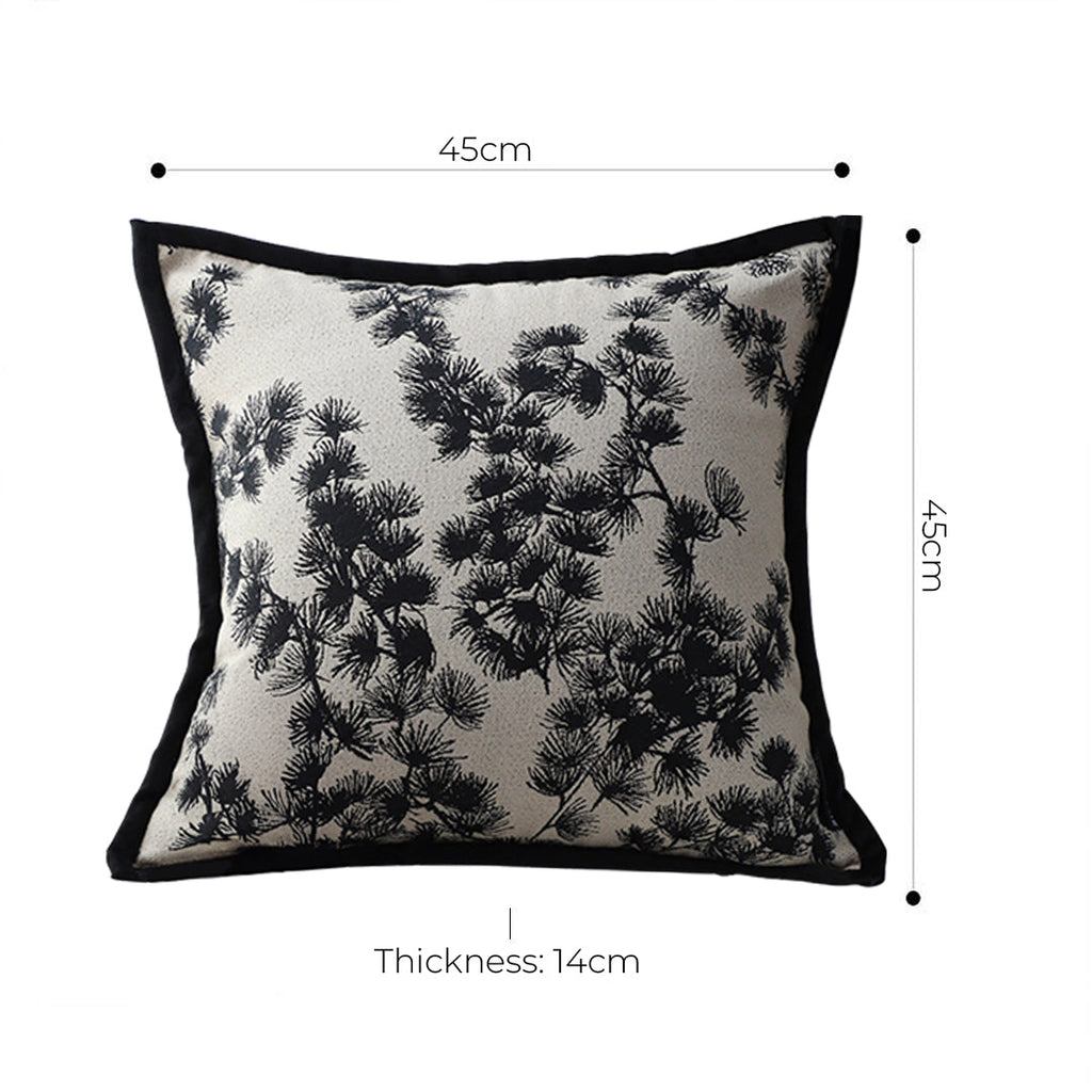 SOGA 2X 45cm Throw Pillow Black and White Wide Border Square Pillow Stylish Decorative Cushion Living Room