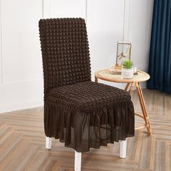 SOGA 2X Coffee Chair Cover Seat Protector with Ruffle Skirt Stretch Slipcover Wedding Party Home Decor
