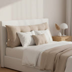 SOGA 120cm Beige Triangular Wedge Bed Pillow Headboard Backrest Bedside Tatami Cushion Home Decor