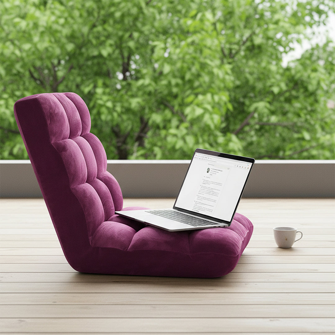 SOGA 4X Floor Recliner Folding Lounge Sofa Futon Couch Folding Chair Cushion Magenta