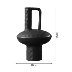 SOGA 2X 20x30cm Ornament Contemporary Black Ceramic Vase Decorative for Minimalist and Elegant Home Decor