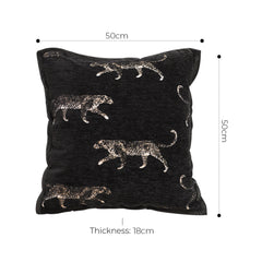 SOGA 2X 50cm Black Throw Pillow Elegant Decorative Cushion Living Room Modern Home Decor