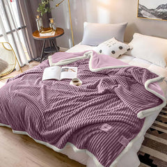 SOGA Throw Blanket Warm Cozy Double Sided Thick Flannel Coverlet Fleece Bed Sofa Comforter Purple