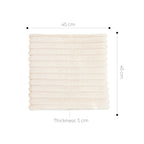 SOGA 2X 45cm Cream Corduroy Square Cushion Soft Leaning Plush Backrest Throw Seat Pillow