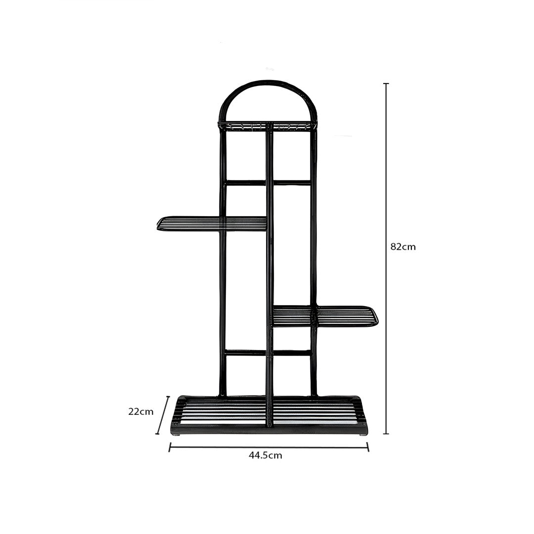 SOGA 2X 4 Tier 5 Pots Black Metal Plant Stand Flowerpot Display Shelf Rack Indoor Home Office Decor