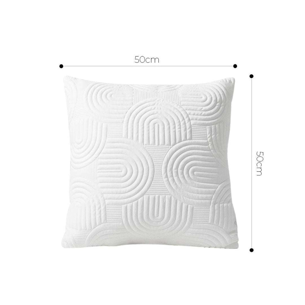 SOGA 50cm White Textured Geometric Pattern Decorative Throw Pillow $ 61
