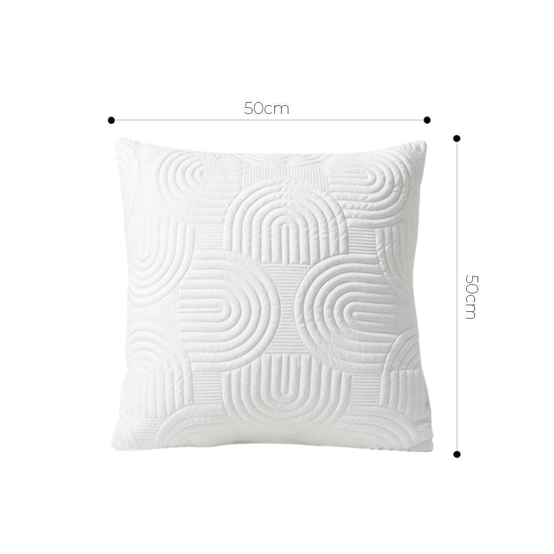 SOGA 50cm White Textured Geometric Pattern Decorative Throw Pillow $ 61