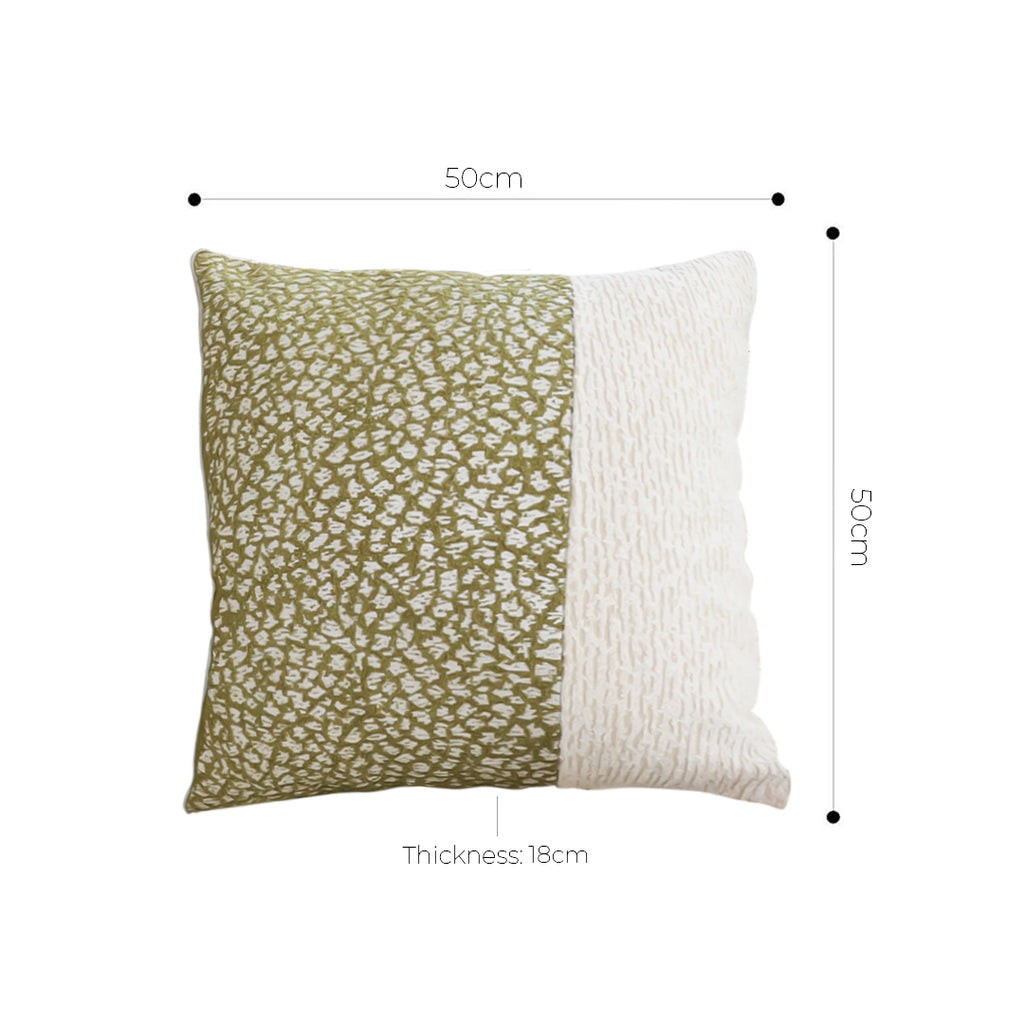 SOGA 50cm Modern Two-Tone Textured Block Design Throw Pillow