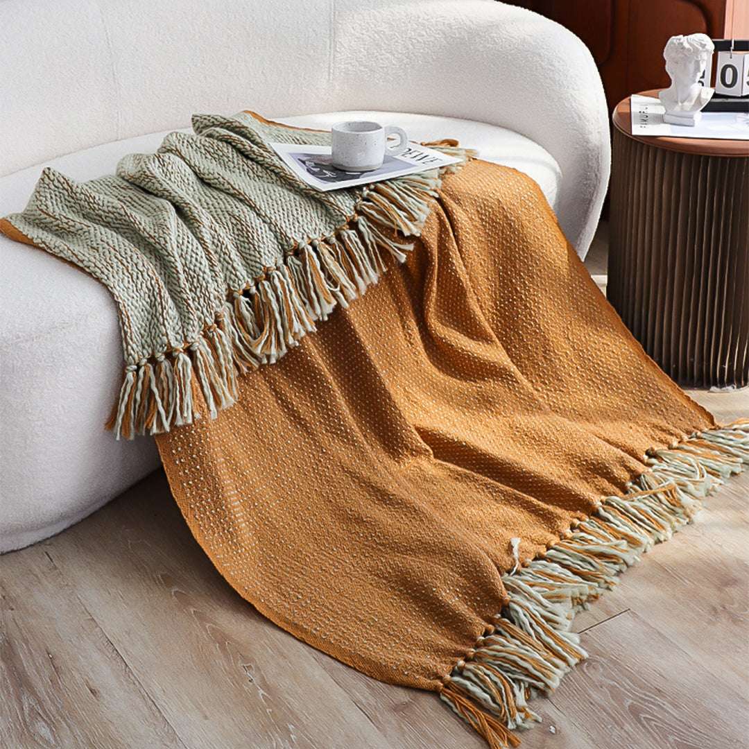 SOGA 2X Mustard Yellow Throw Blanket 127x170cm Soft Acrylic $ 161