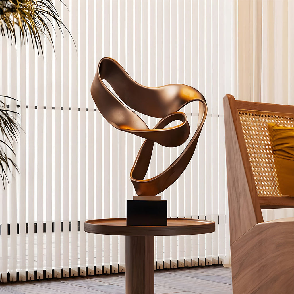 SOGA 45cm Bronze Ribbon Sculpture