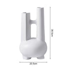 SOGA 2X Ornament Modern Geometric Vase Minimalist Double Tube Abstract Sculpture for Home Décor