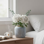 SOGA 21x22cm Grey Small Ceramic Flower Vase Elegant Living Room Home Decor
