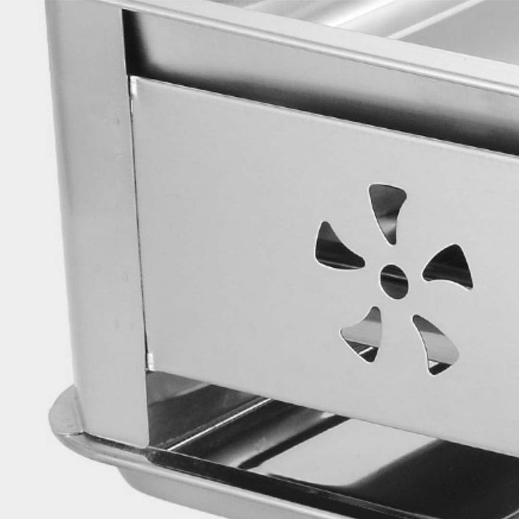 40CM Portable Stainless Steel Outdoor Chafing Dish BBQ Fish Stove Grill Plate