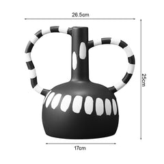 SOGA 2X 26.5x17cm Ornament Vase with Polka Dot Handicraft Decorations in Living Room Home Decor