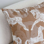 SOGA 2X 50cm Bohemian Camel Brown White Horse Pattern Throw Pillow $ 142