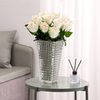 SOGA 22.5cm Handcrafted Clear Glass Vase Classic Design for Home Decor